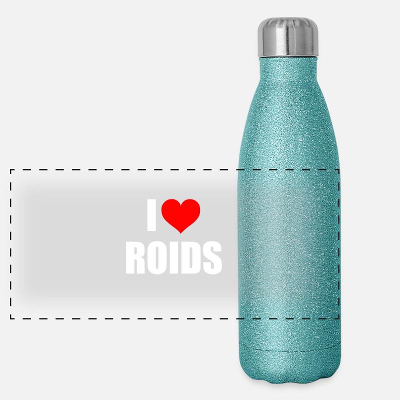 I love Roids Panorama Glitzer Isolierflasche 500 ml