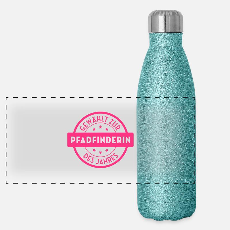 Pfadfinder Pfadfinderin Pfadfinderbewegung Camper Panorama Glitzer Isolierflasche 500 ml