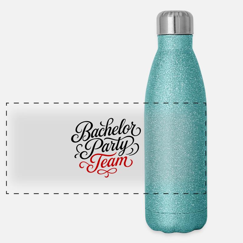 Bachelor Party Team Panorama Glitzer Isolierflasche 500 ml