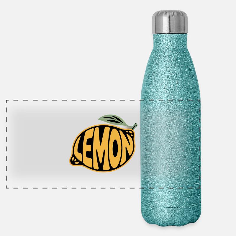 Lemon - Cool Fruit Logo Panoramic Glitter Thermal Bottle 500 ml