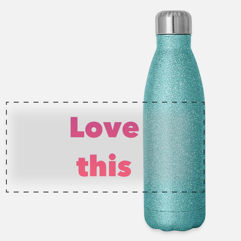 Liebe Dieses Gradient-Typografie Panorama Glitzer Isolierflasche 500 ml