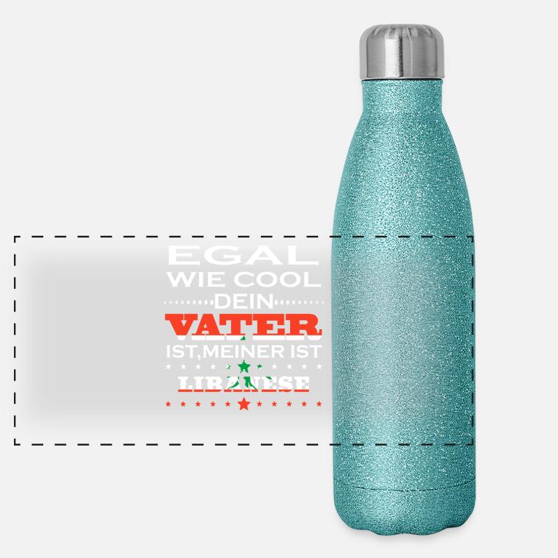 Egal wie cool vater geschenk ist Libanon Panorama Glitzer Isolierflasche 500 ml