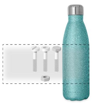 screw - Panoramic Glitter Thermal Bottle 500 ml - blue glitter - Front