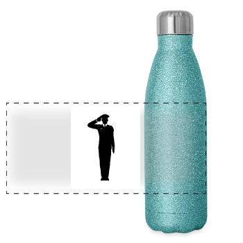 Salute - Gourde isotherme panoramique pailletée 500 ml - paillettes bleues - Devant