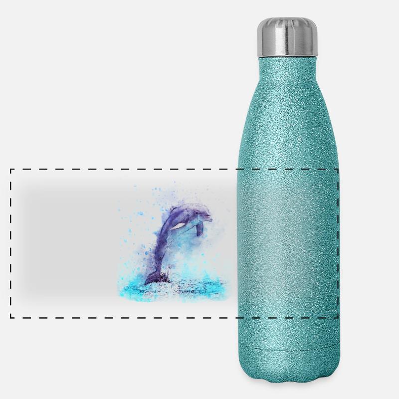 Dauphin Gourde isotherme panoramique pailletée 500 ml