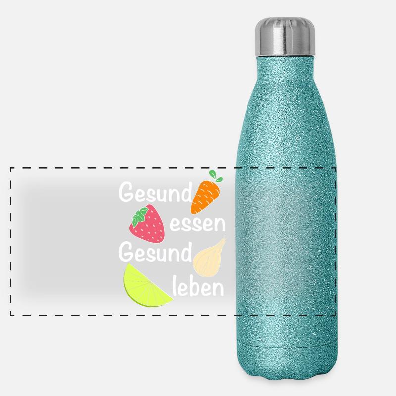 Gesund essen, gesund leben | Ernährung Panorama Glitzer Isolierflasche 500 ml