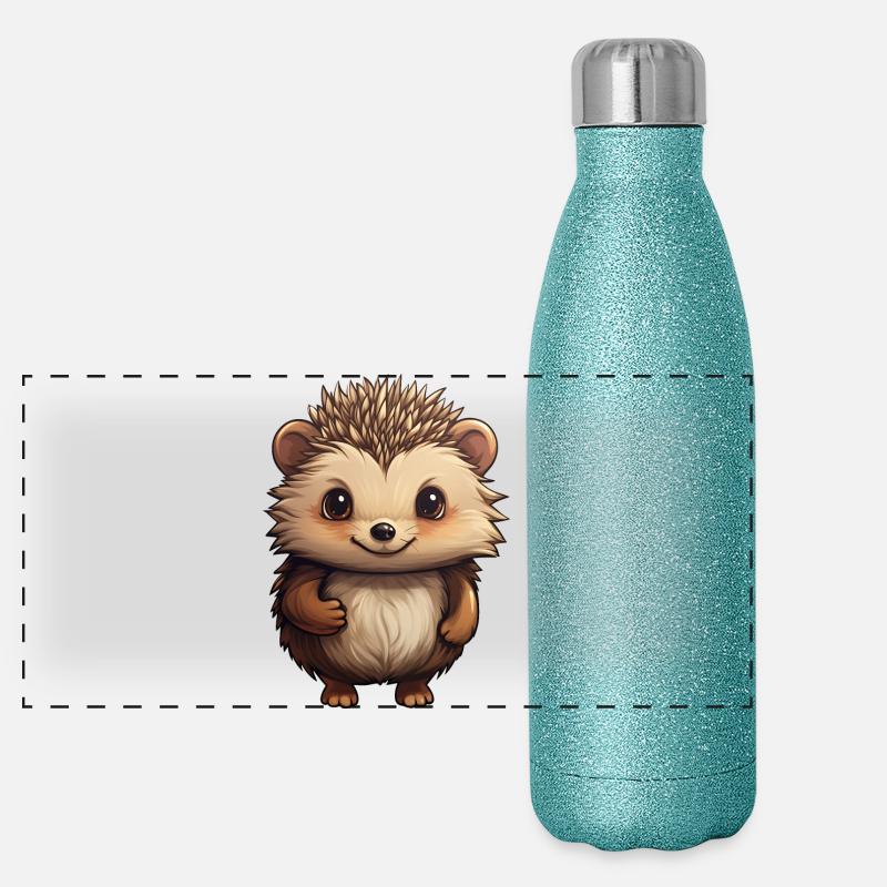 hérisson mignon - Design doux - joyeux Gourde isotherme panoramique pailletée 500 ml