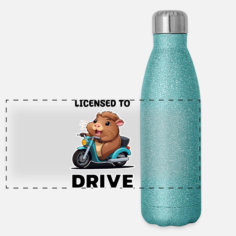Driver's license passed Panoramic Glitter Thermal Bottle 500 ml