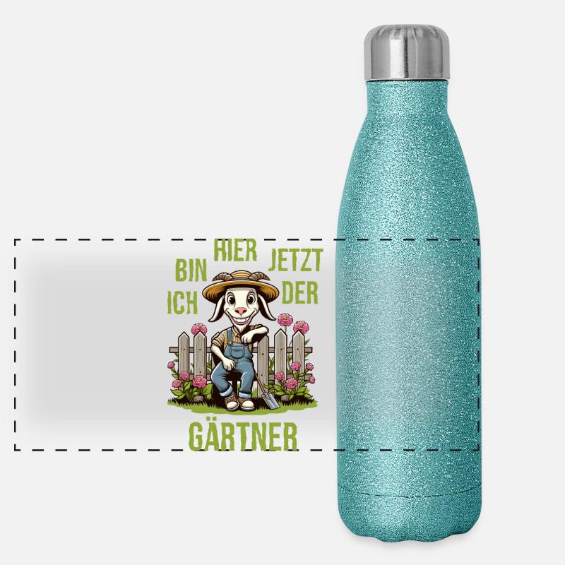 Den Bock zum Gärtner machen Panorama Glitzer Isolierflasche 500 ml