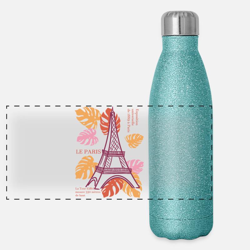 Tour Eiffel Gourde isotherme panoramique pailletée 500 ml