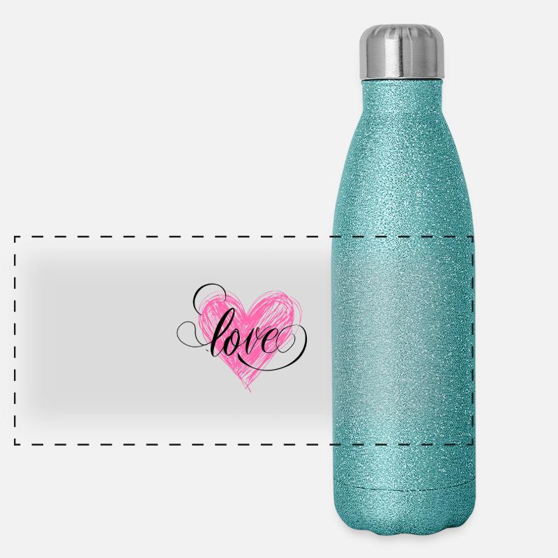 Liebe Panorama Glitzer Isolierflasche 500 ml