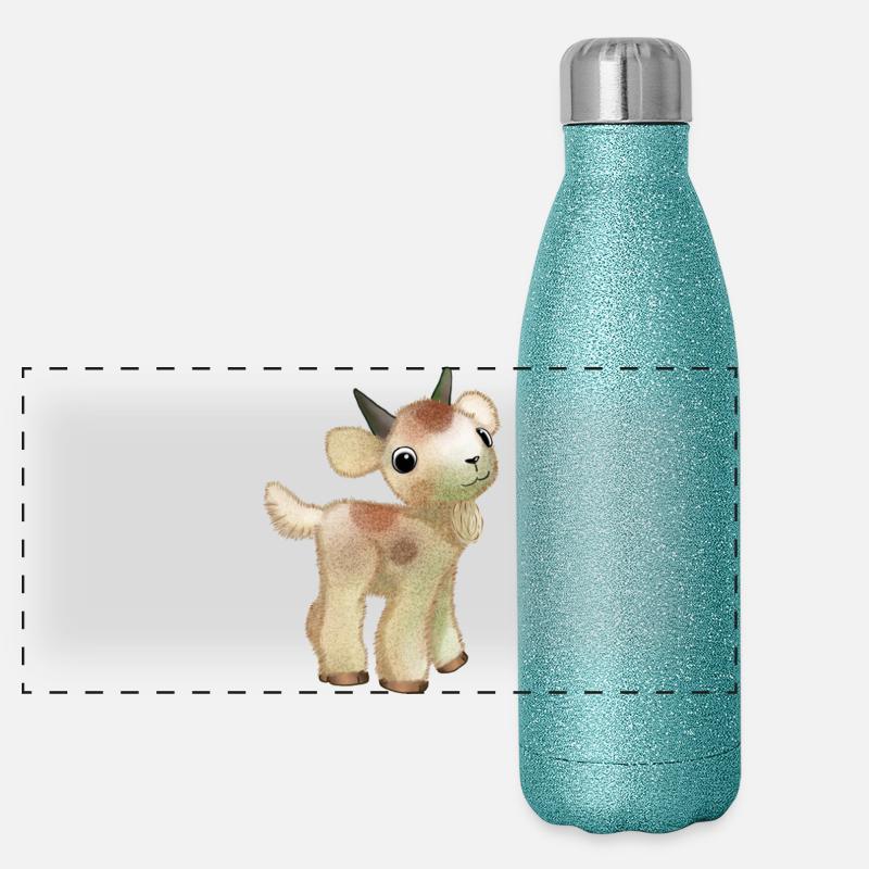 Dwarf goat Panoramic Glitter Thermal Bottle 500 ml