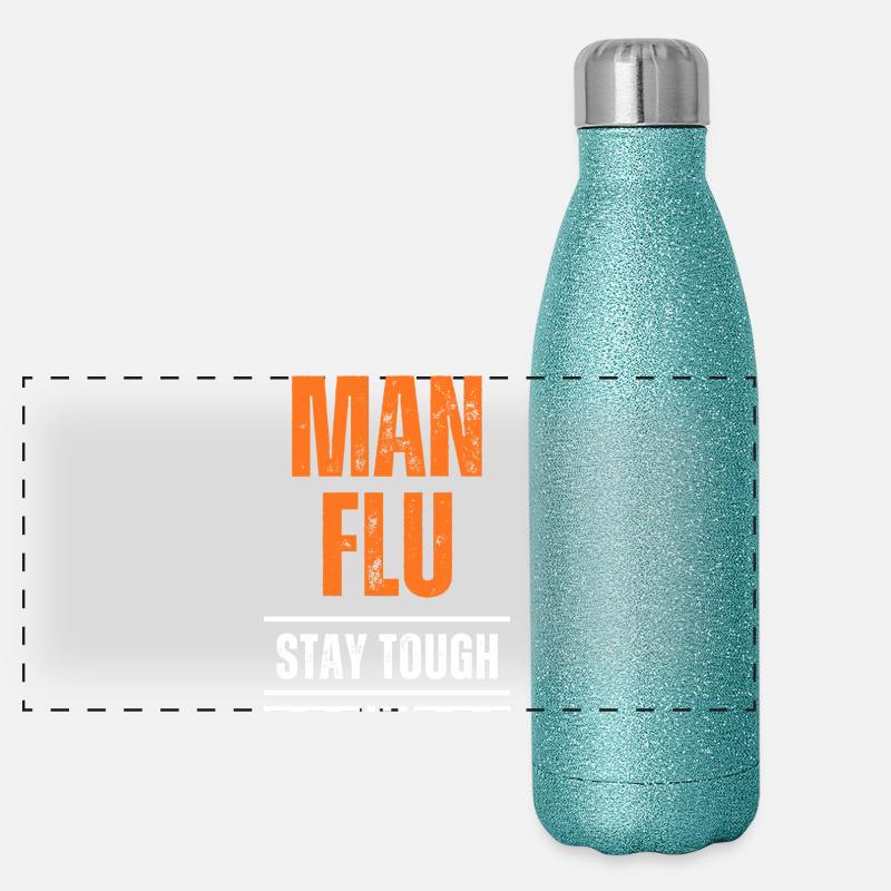 Homme audacieux grippe Restez dur Déclaration Gourde isotherme panoramique pailletée 500 ml