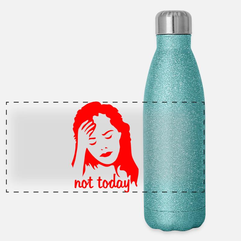 Frau hat Kopfschmerzen Panorama Glitzer Isolierflasche 500 ml