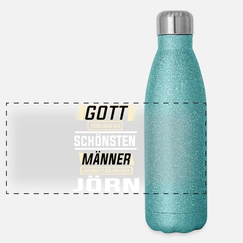 Jörn der schönste Mann von Gott geformt Design Panorama Glitzer Isolierflasche 500 ml