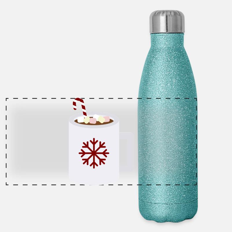 Snowflake Cocoa Mug Kunst Panorama Glitzer Isolierflasche 500 ml