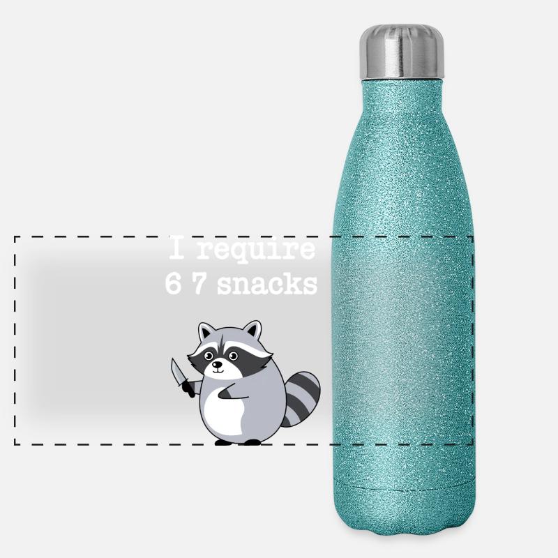 6-7 Refroidisseur de mèmes Internet 6 7 Raton laveur Gourde isotherme panoramique pailletée 500 ml