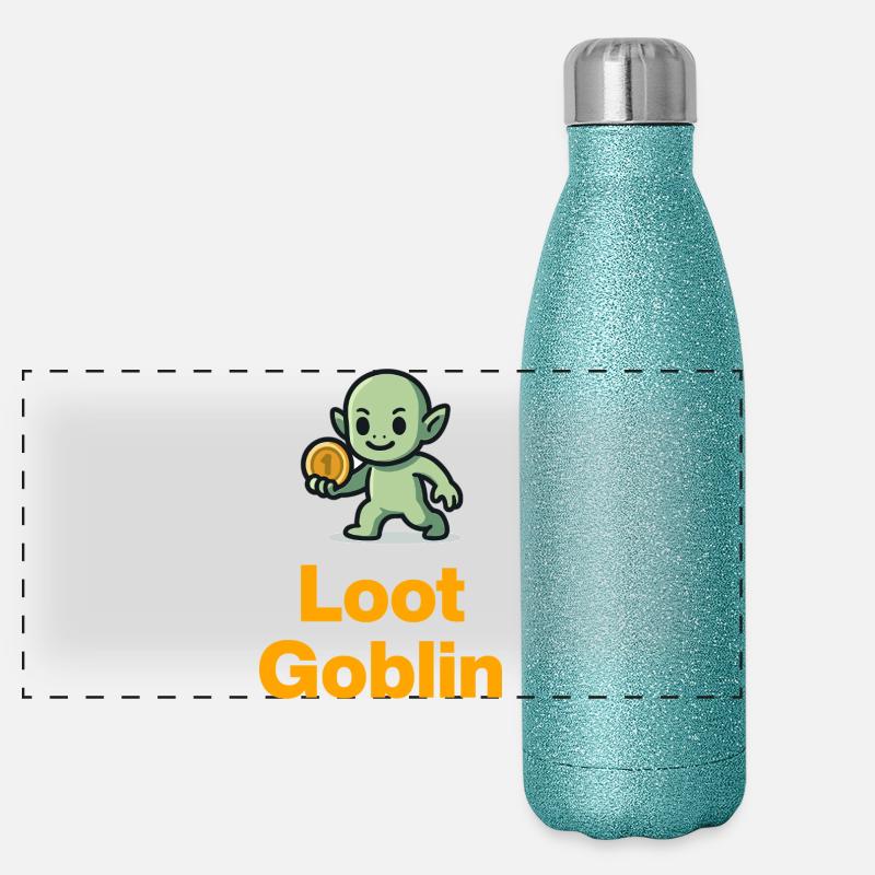 Loot Goblin in Grind Mode Panoramic Glitter Thermal Bottle 500 ml