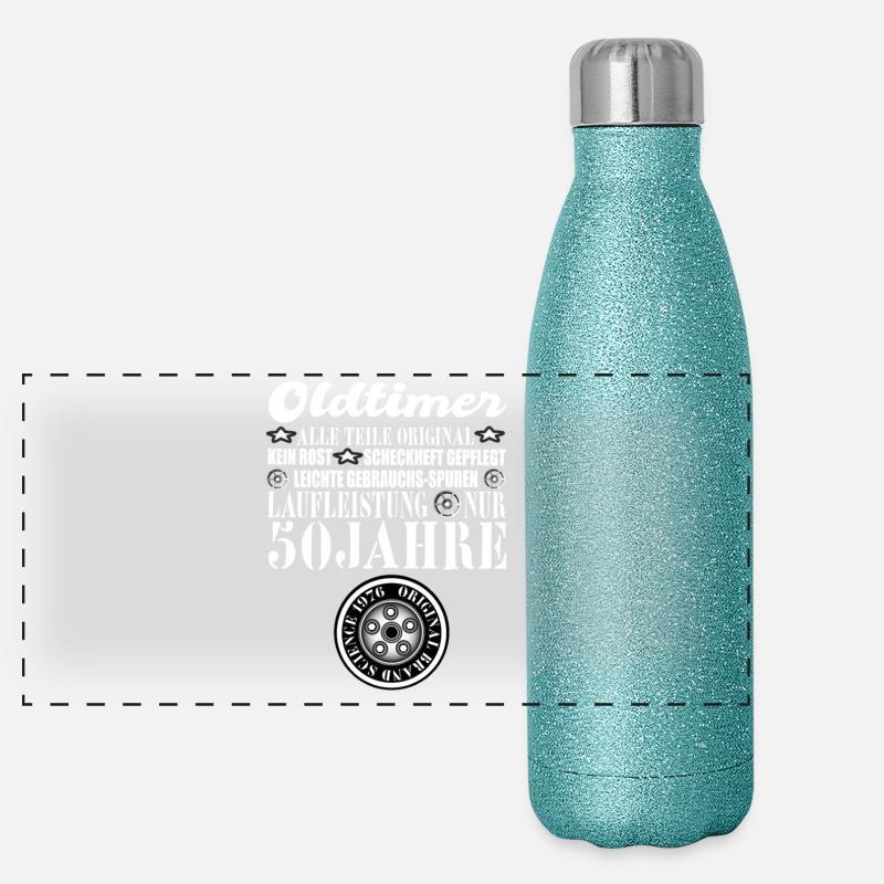 50e anniversaire - Voiture classique Gourde isotherme panoramique pailletée 500 ml
