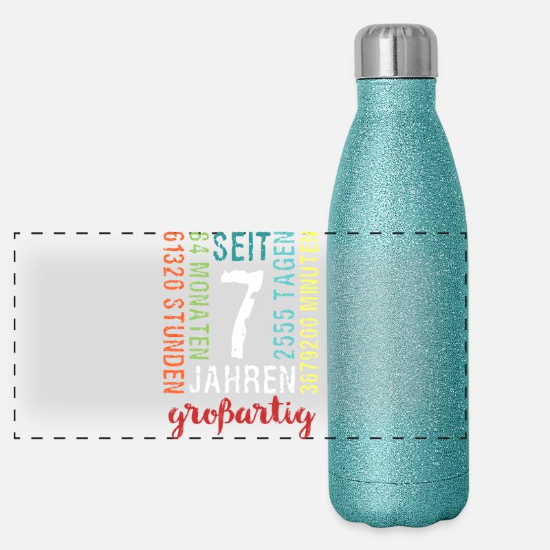 Parfait pour 7 ans - anniversaire sept ans 7. Gourde isotherme panoramique pailletée 500 ml