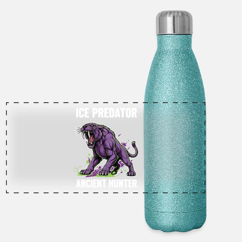 Smilodon Predator Ancient Hunter Panoramic Glitter Thermal Bottle 500 ml