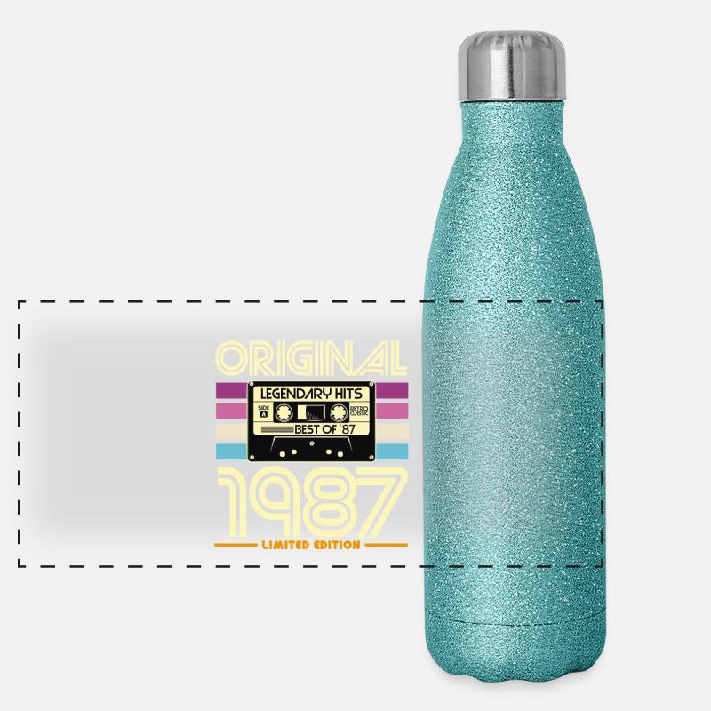 Originale limitierte Edition von 1987 Panorama Glitzer Isolierflasche 500 ml