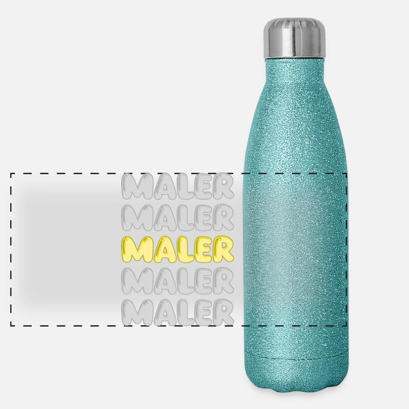Beruf Maler Panorama Glitzer Isolierflasche 500 ml