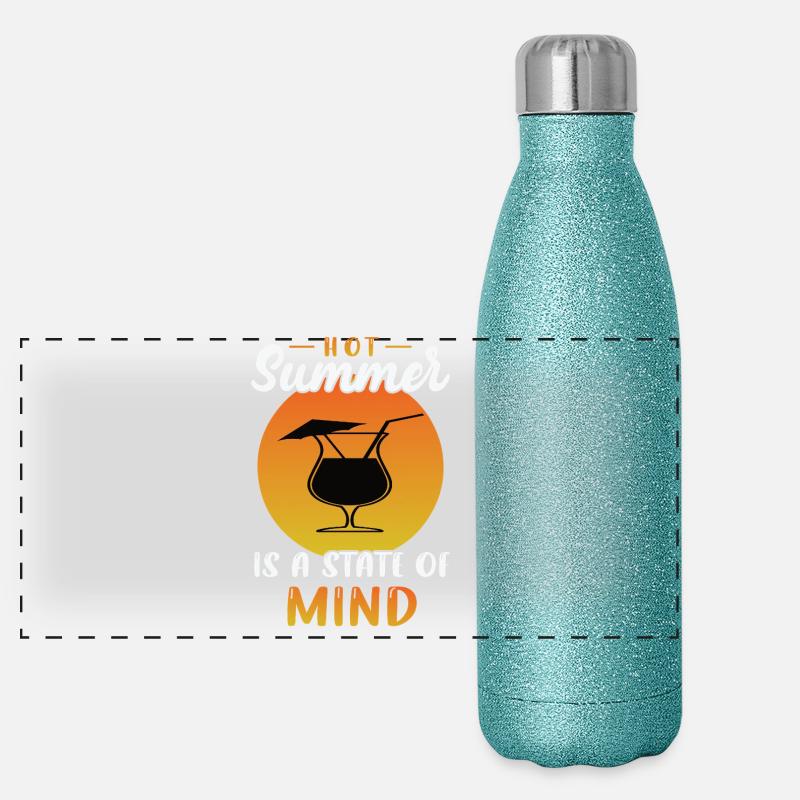 Hot summer state of mind Panorama Glitzer Isolierflasche 500 ml