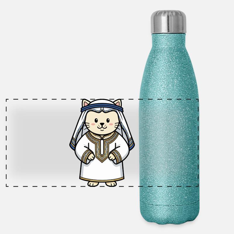 cat arab Panoramic Glitter Thermal Bottle 500 ml