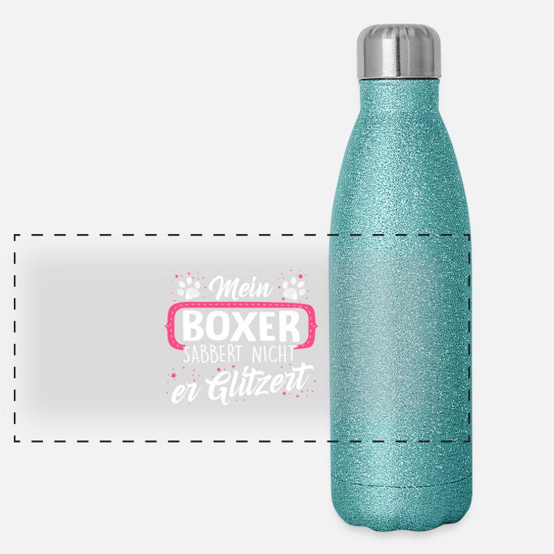 Boxer Hund Hunde Geschenk Glitzer Panorama Glitzer Isolierflasche 500 ml
