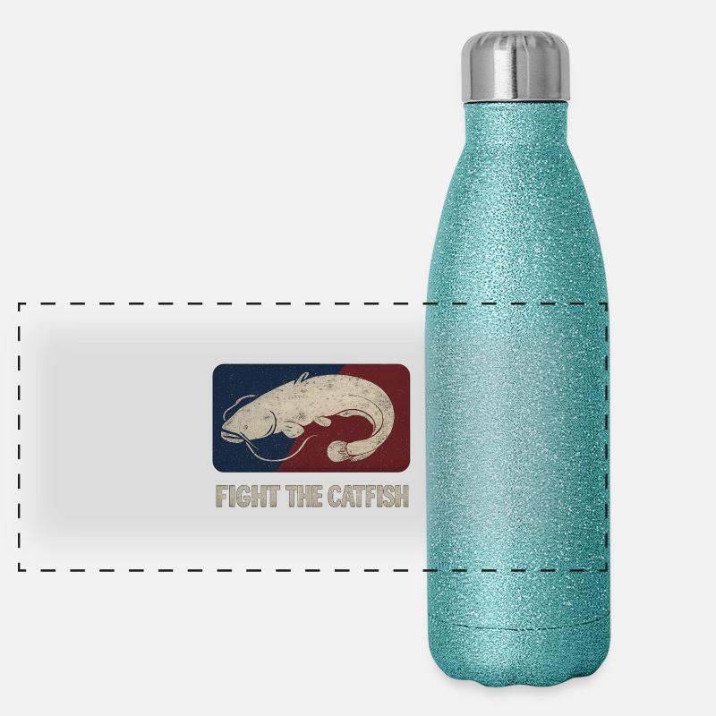 Combattez le poisson-chat Gourde isotherme panoramique pailletée 500 ml