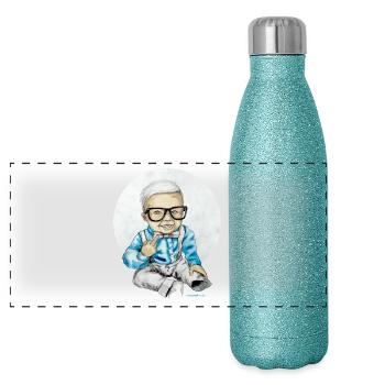 Naughty Boy - Panoramic Glitter Thermal Bottle 500 ml - blue glitter - Front