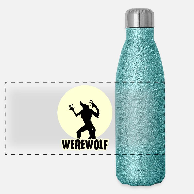 Werewolf / Halloween: Werewolf Panoramic Glitter Thermal Bottle 500 ml