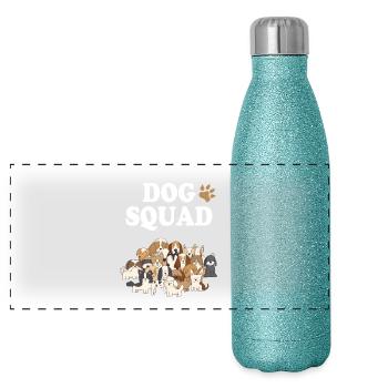 Dog Lovers Dog lovers - Panoramic Glitter Thermal Bottle 500 ml - blue glitter - Front