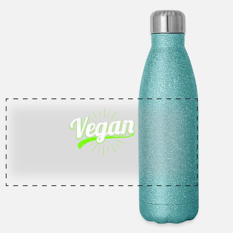 Ich bin Veganer Panorama Glitzer Isolierflasche 500 ml