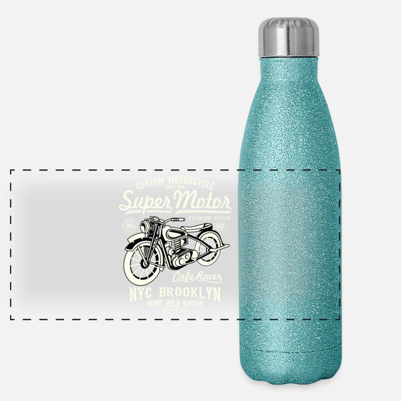 Super Motor Motorrad Panorama Glitzer Isolierflasche 500 ml