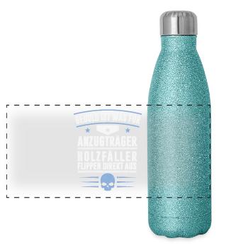 LUMBERJACK - Panoramic Glitter Thermal Bottle 500 ml - blue glitter - Front