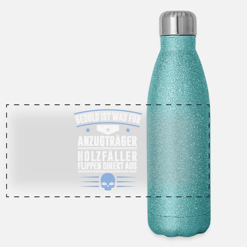 HOLZFÄLLER - Panorama Glitzer Isolierflasche 500 ml - Blau Glitzer