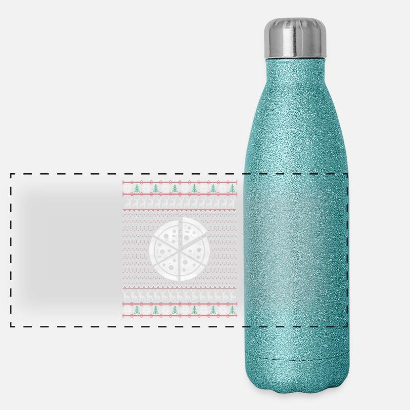 Pizza laid cadeau de Noël Pull Gourde isotherme panoramique pailletée 500 ml
