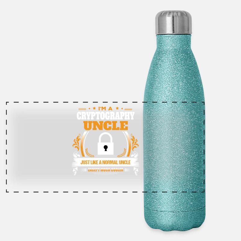 Kryptographie-Onkel-Hemd-Geschenk-Idee Panorama Glitzer Isolierflasche 500 ml