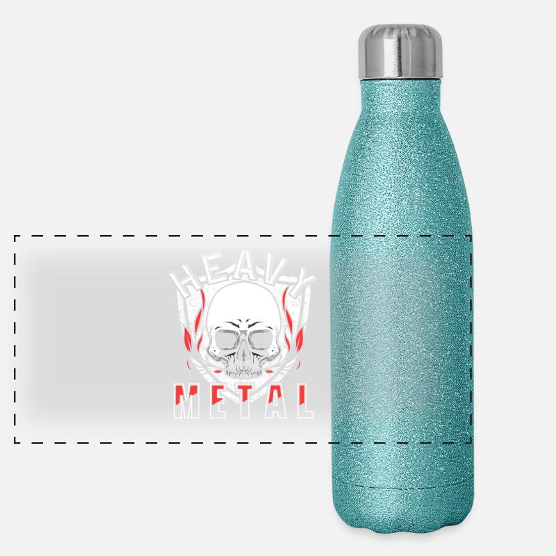 Heavy Metal - Panorama Glitzer Isolierflasche 500 ml - Blau Glitzer