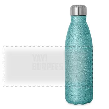 Yay Burpee's shirt - Panoramic Glitter Thermal Bottle 500 ml - blue glitter - Front