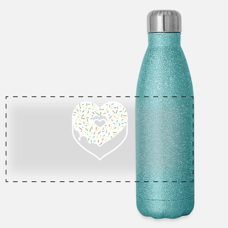 Krapfen-Herz besprüht Valentine-Feiertag Spitze Panorama Glitzer Isolierflasche 500 ml