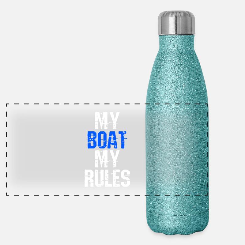 Captain, Segler, Kapitän, Boot Geschenk Panorama Glitzer Isolierflasche 500 ml