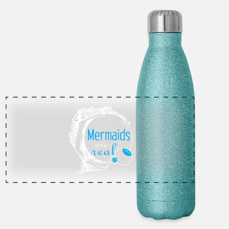 Sirènes sont réels Gourde isotherme panoramique pailletée 500 ml
