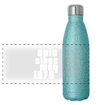 epic since may 1978 - Gourde isotherme panoramique pailletée 500 ml - paillettes bleues - Devant