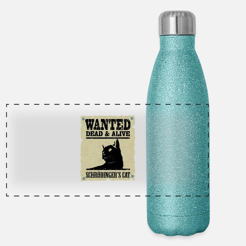Le chat de Schrödinger voulait. Gourde isotherme panoramique pailletée 500 ml