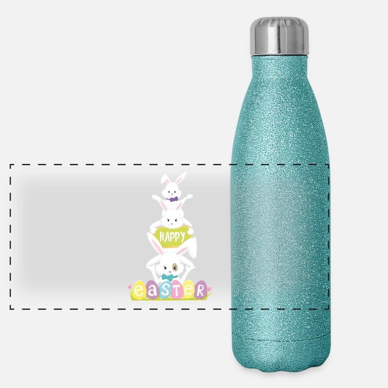 Happy eastern Panorama Glitzer Isolierflasche 500 ml