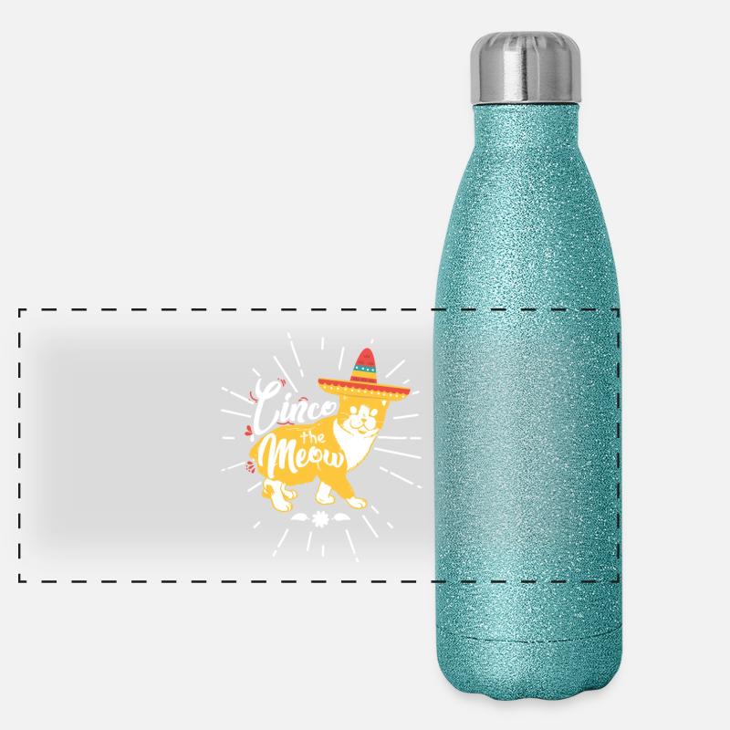 Cinco le Miaou Gourde isotherme panoramique pailletée 500 ml