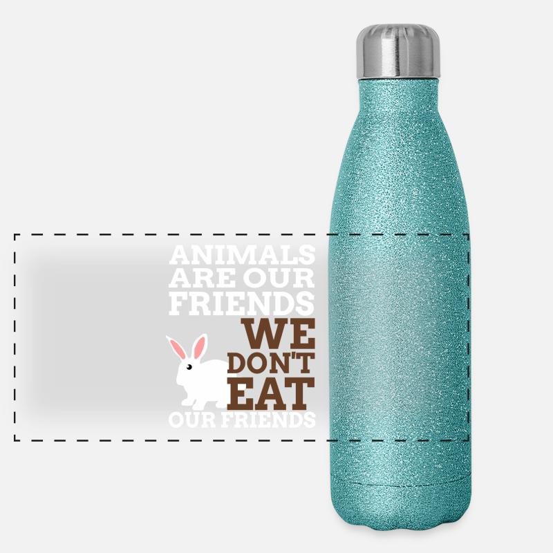 Les animaux sont nos amis - nous ne mangeons pas Gourde isotherme panoramique pailletée 500 ml